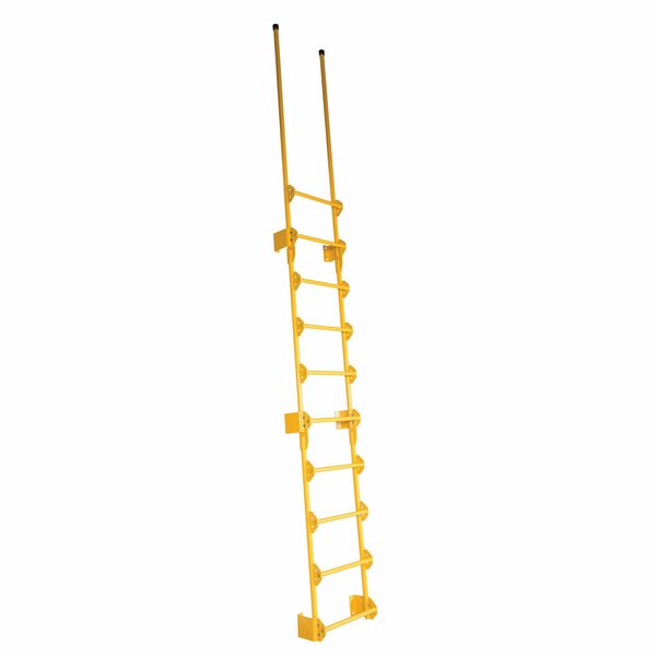 Vestil 161-1/2" Dock Ladder, Walk-Through Style, 10 Step, Steel, 10 Steps, Baked-In Powder Coated Finish DKL-10